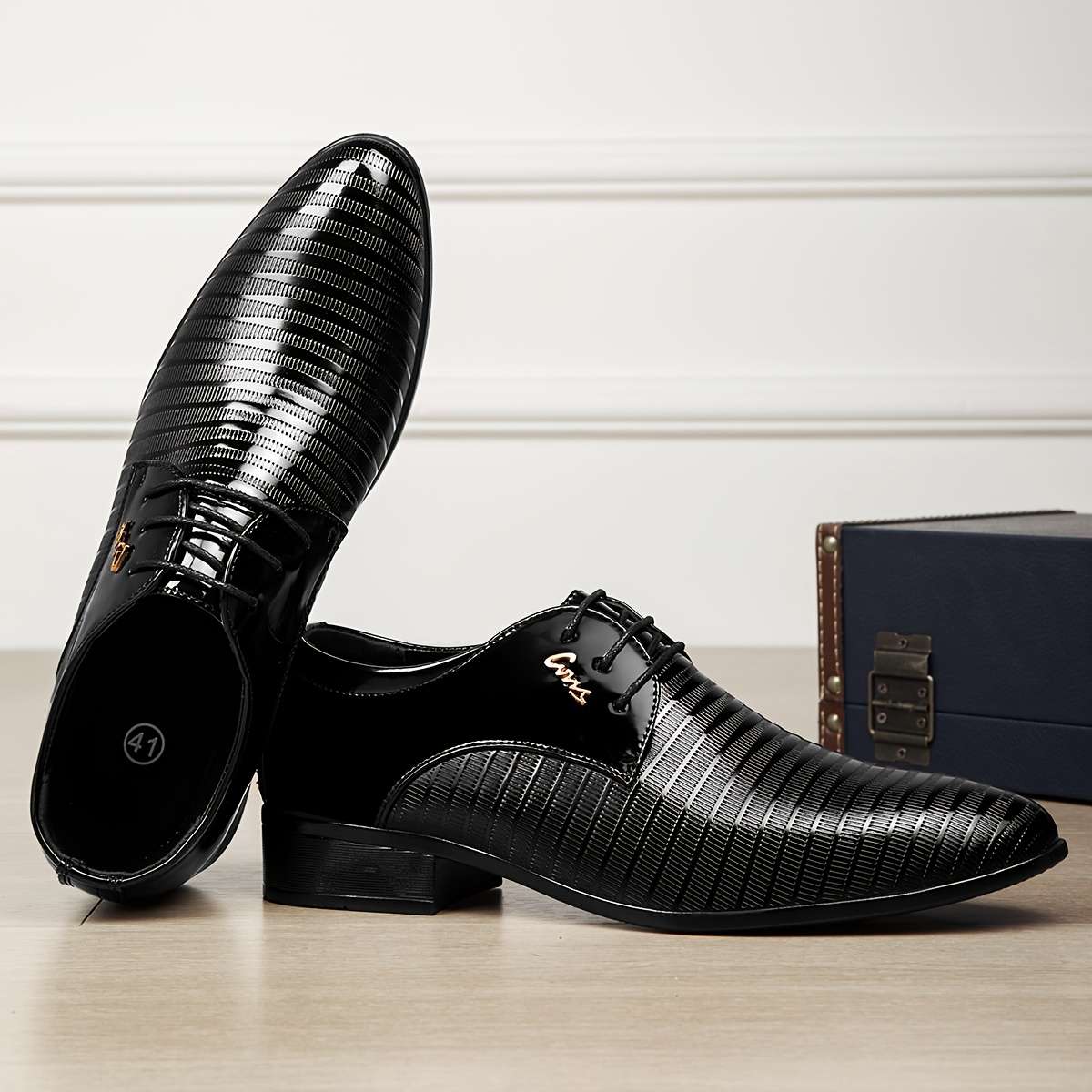 Mens Leather Shoes Color Black 2 Sizeuk 7