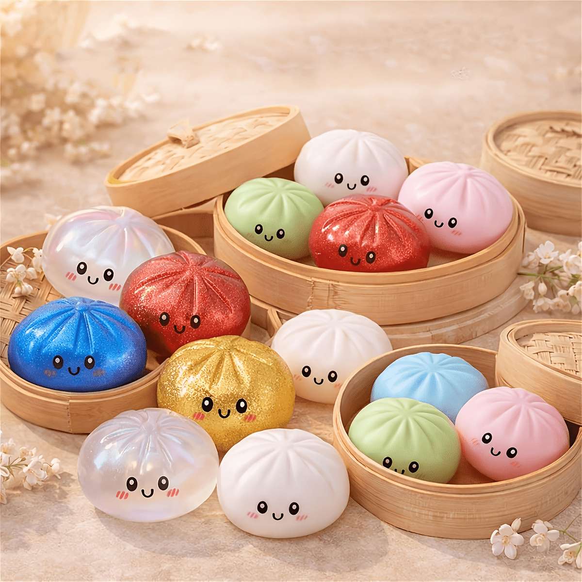 Squeezable Toys Color Random Color Style Style Bun Squeezing Toy