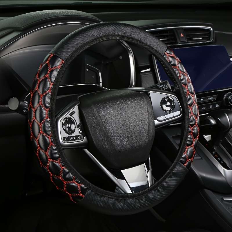 Car Steering Wheel Cover Black+White Line