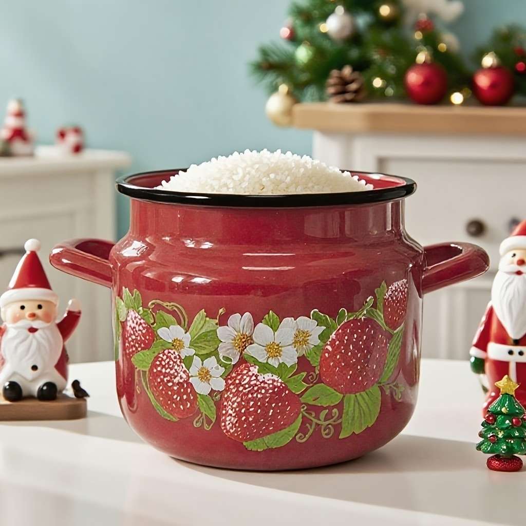 Raspberry Kiss Enamel 2L Double-Eared Storage Pot