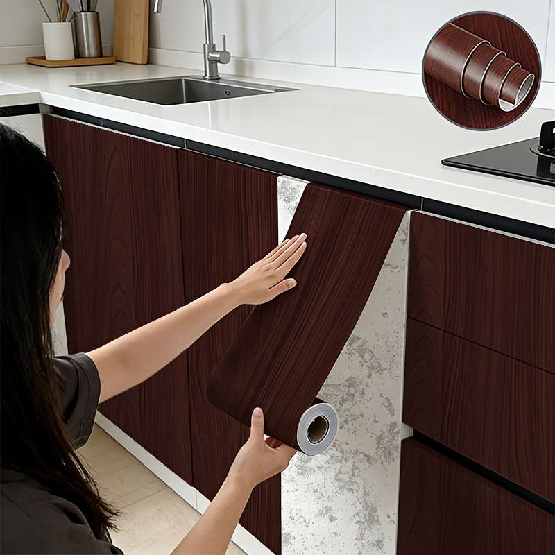 Self Adhesive Floor Stickers Self Adhesive Backing Roll Log Color 60Cm*5M 23.62In*196.85In