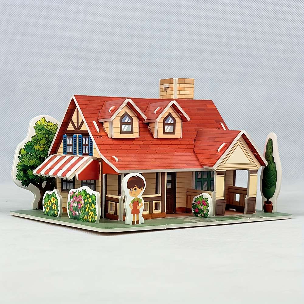 3D House Puzzle Model Model Ulx233 Sizel