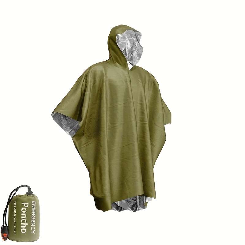 Raincoat 1 Green Raincoat  1 Green Drawstring Bag  Whistle