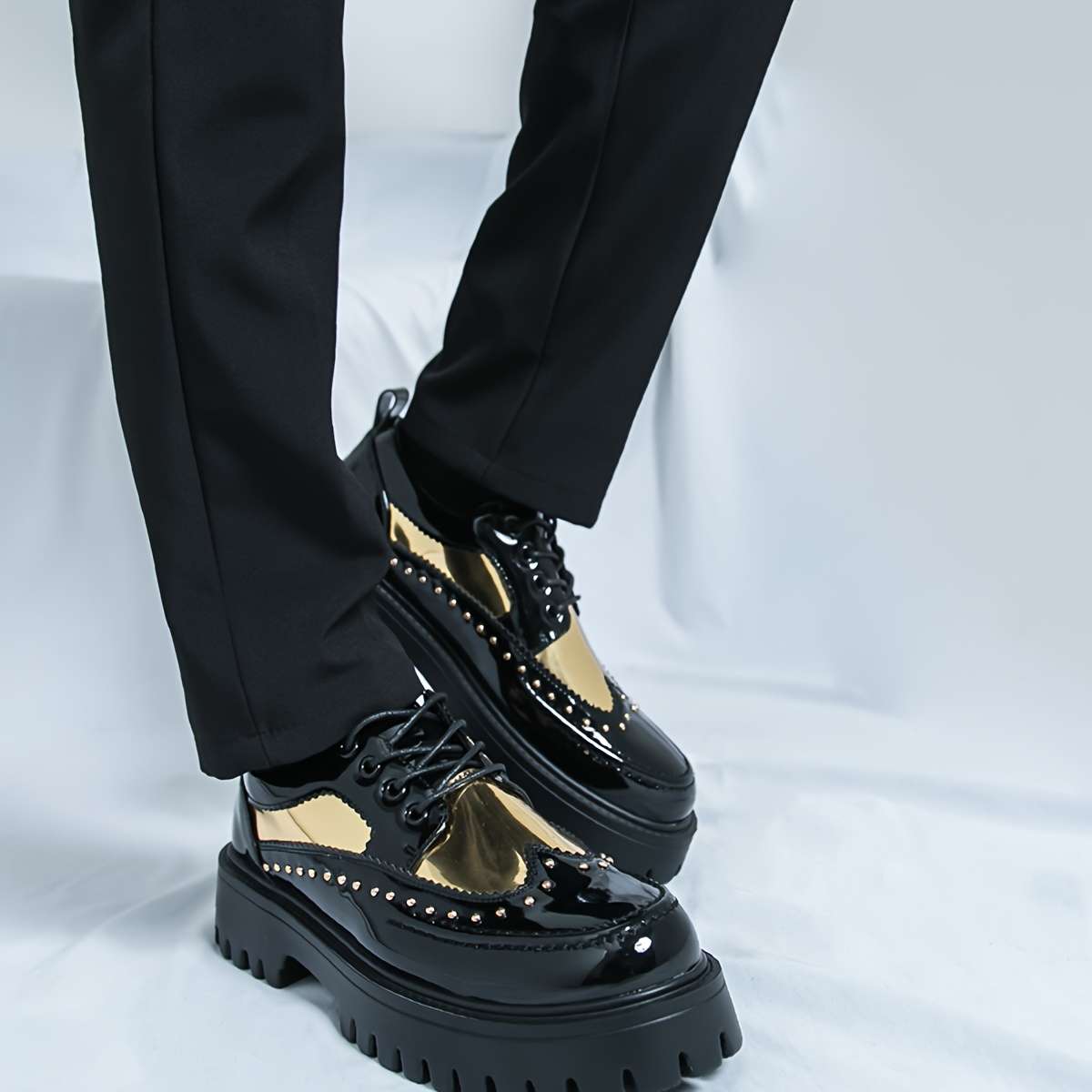 Mens Leather Shoes Color Black Sizeuk 8