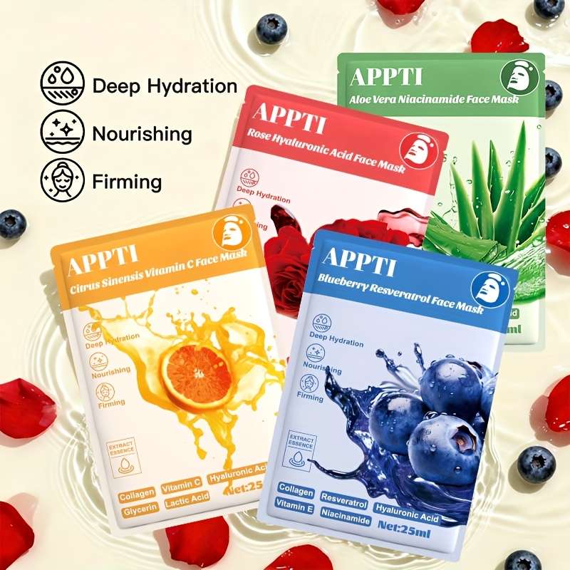 Facial Mask Flavors Rose 5Pcs