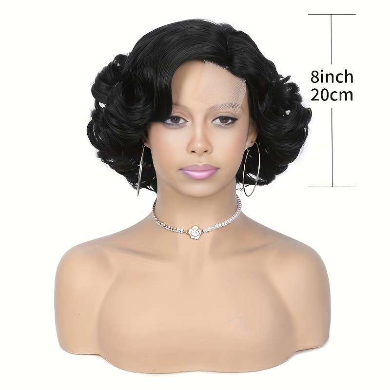 Black Womens Wigs Hair Length 20.32Cm