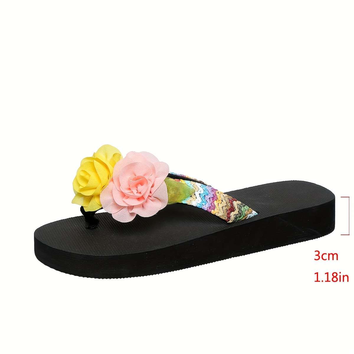 Ladies Summer Flip Flops Blue Pink Uk 4