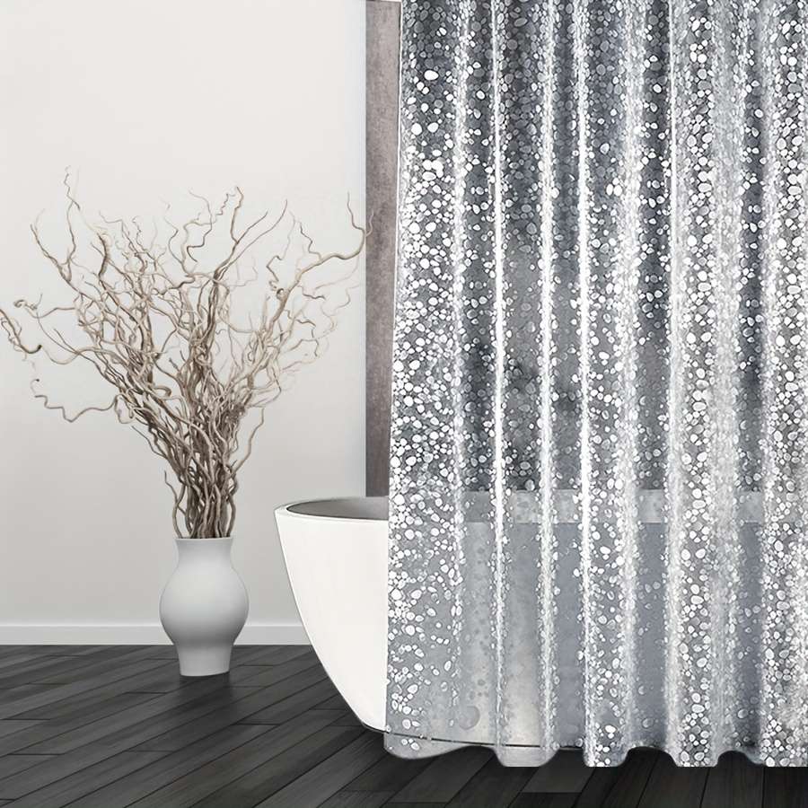 Waterproof Shower Curtain Color 3D Goose Warm Stone Size W180*H200Cm
