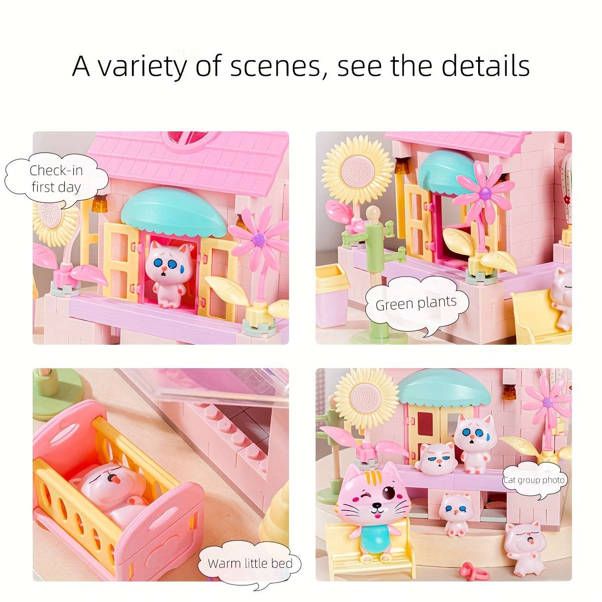 3D Building Model Puzzle Set Model Blue Brick House