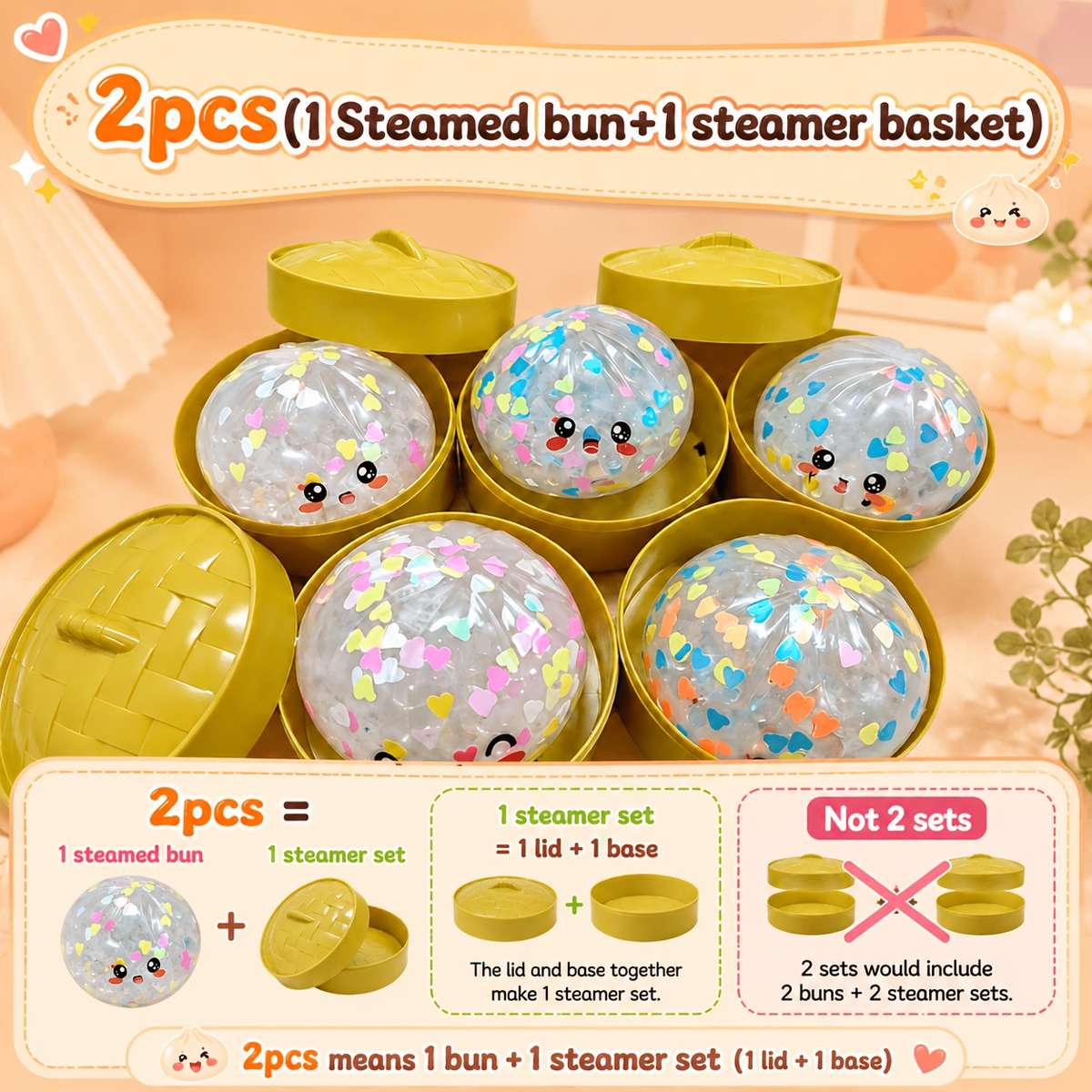 Squeezable Toys Style 2Pcssteamed Bun Steamer Basket Items Random Color Style