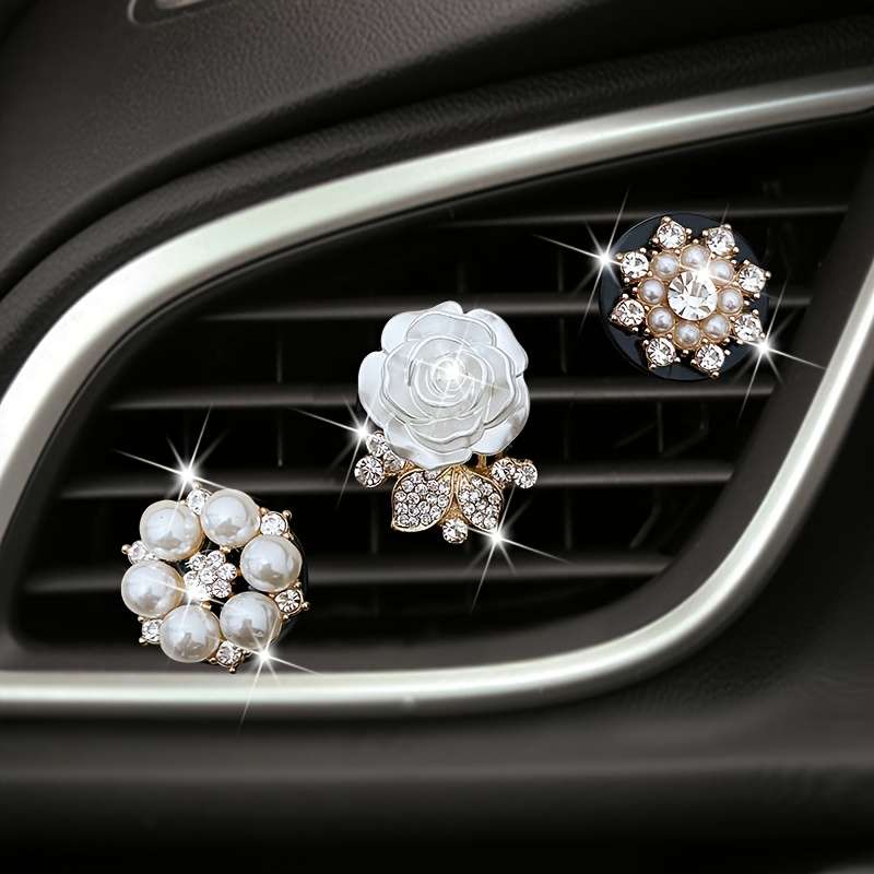 Car Interior Decor Items 6 Pearl Flowers