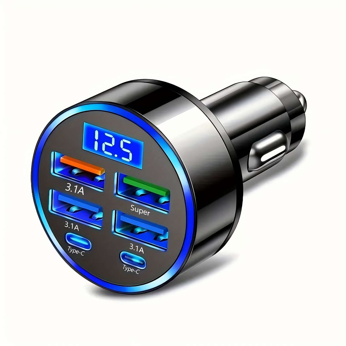 Charger Color 2Pd  Add  4Usb  Black