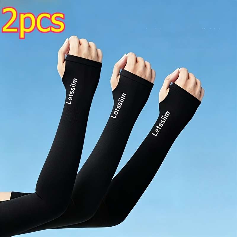 Sunscreen Sleeves Color 2Pcs Black Size One Size