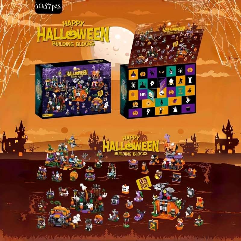 Building Toy Architectural Model Set Halloween Blind Box Edition 1057Pcs