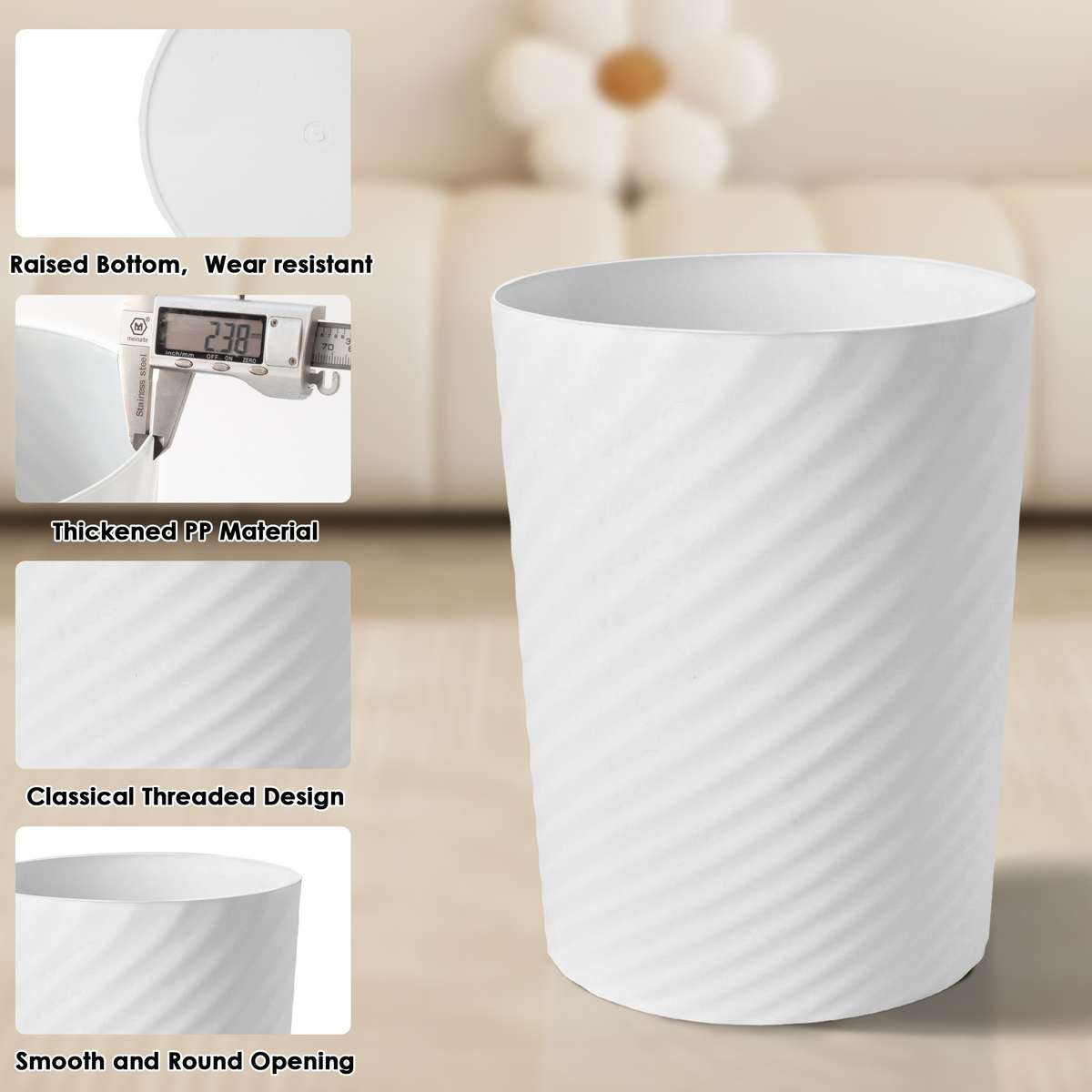 Garbage Can Color White
