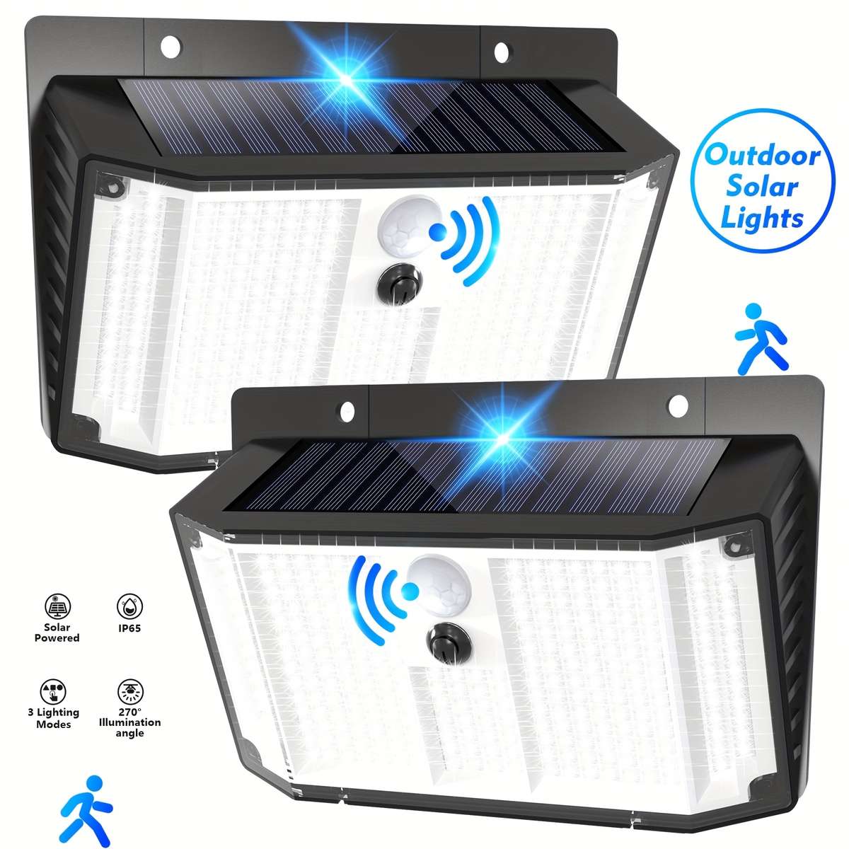 2 Packs Outdoor Solar Light