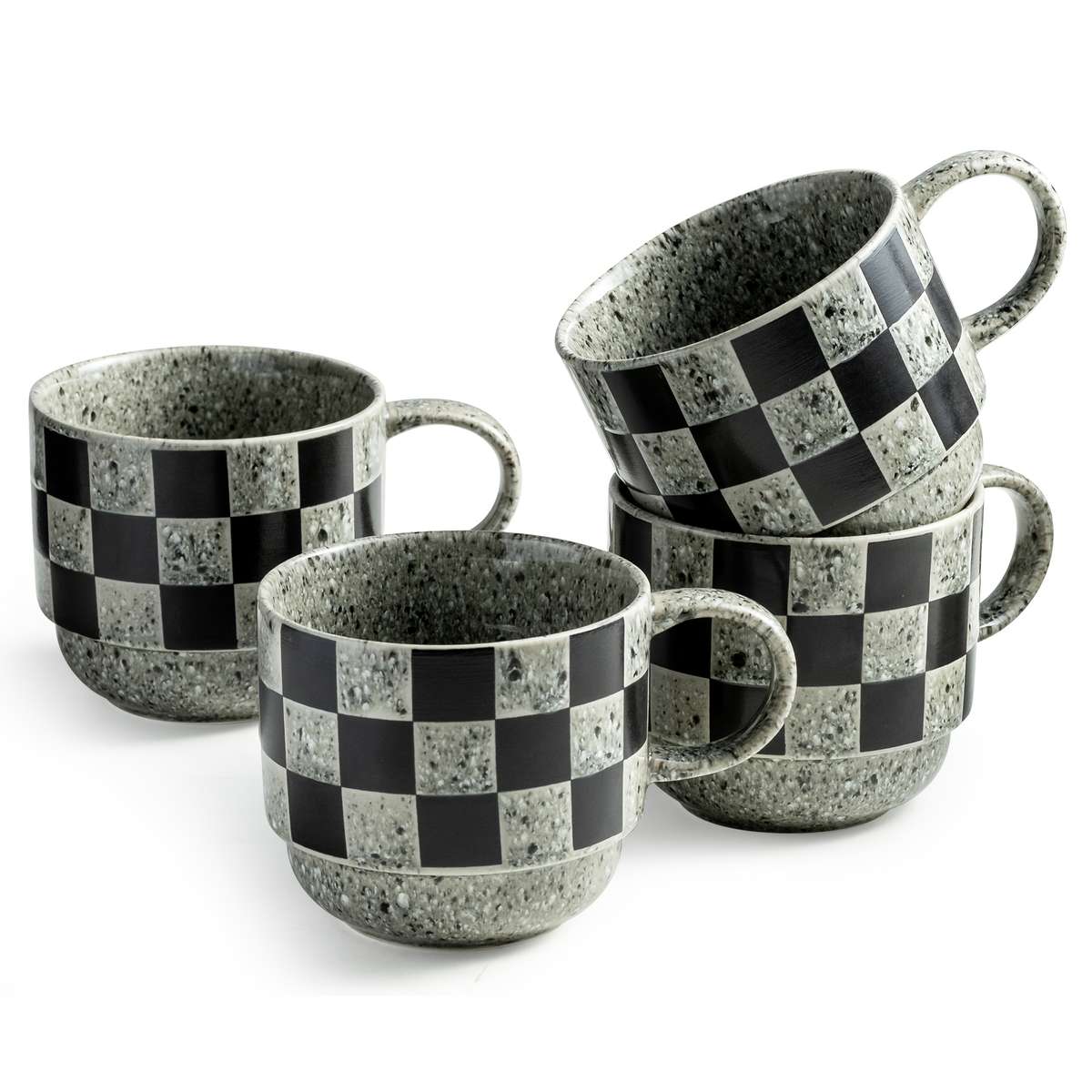 Water Cup Color Black And Gray Dot Model4 Cups