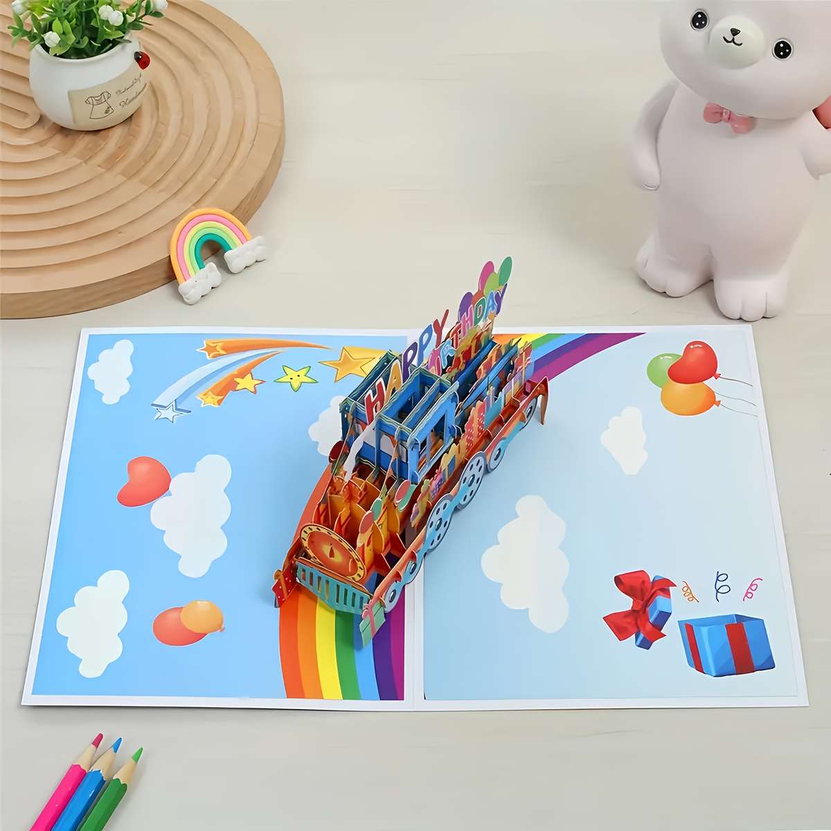 Greeting Cards Items A2 Cartoon Train 002