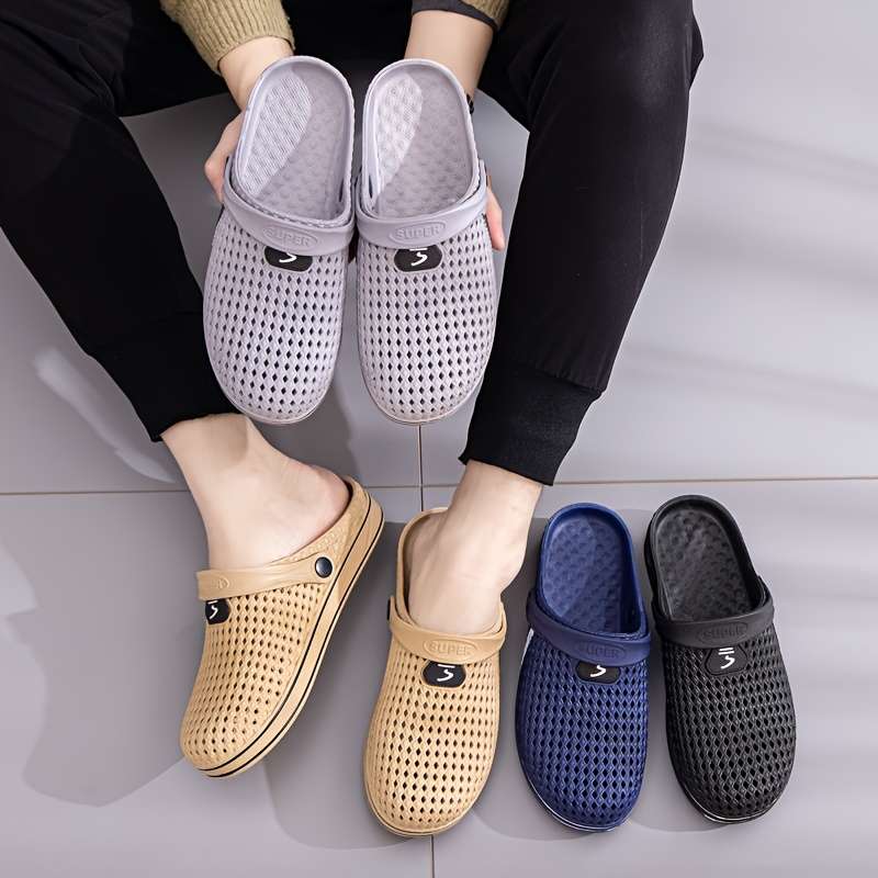 Men Slippers Summer Style Blue Size Uk 6.5
