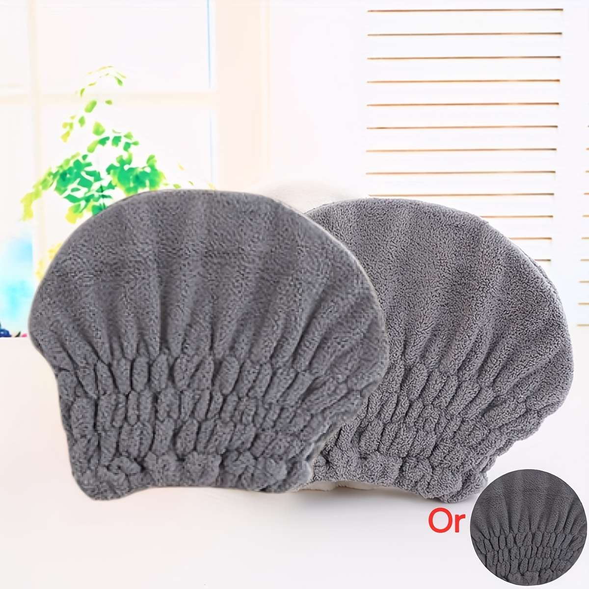 Hair Turban 2Pcs Grey