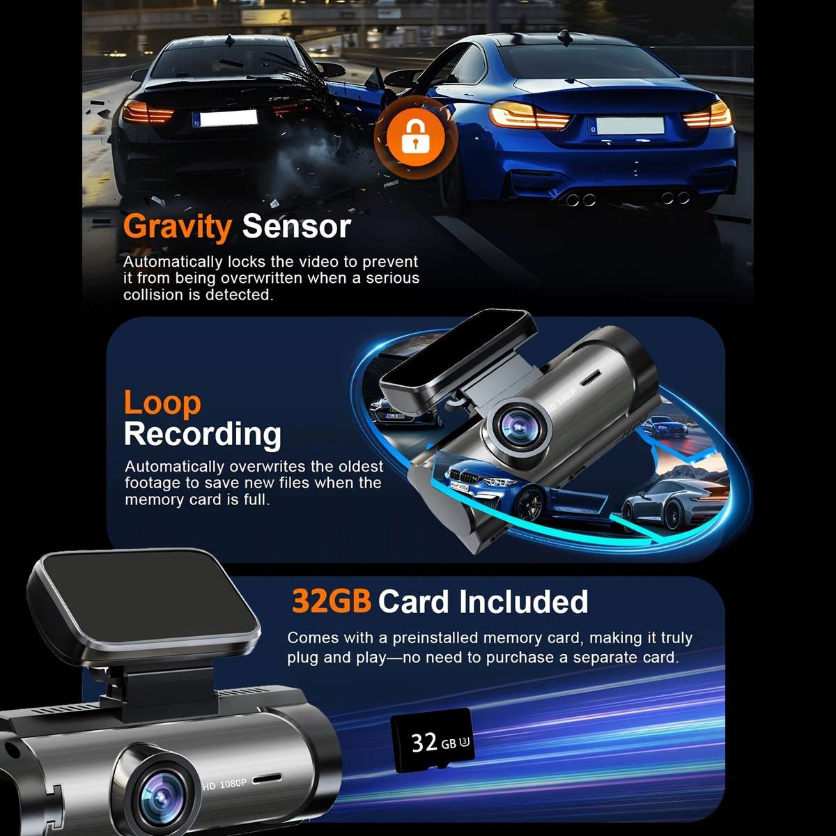 Dashcam Items 2 Lenses