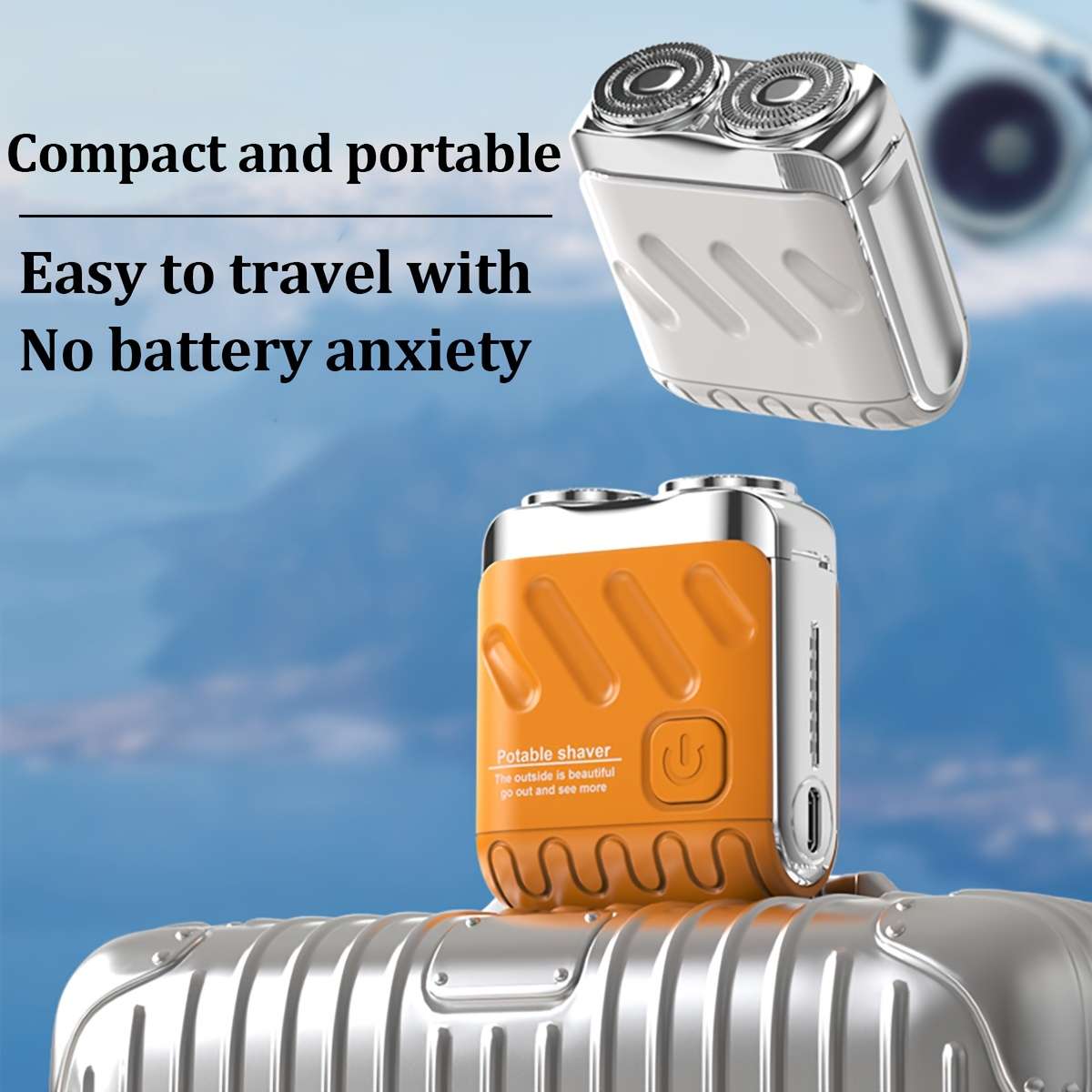 Sleek Durable Waterproof Smart Cordless Mini Electric Shaver Gift Giving Blue