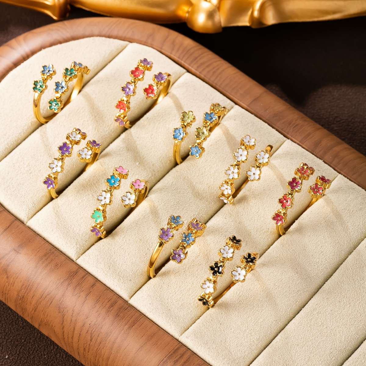 6PCS Luxury Fashion Polished Stackable Ring Size One Size Quantity