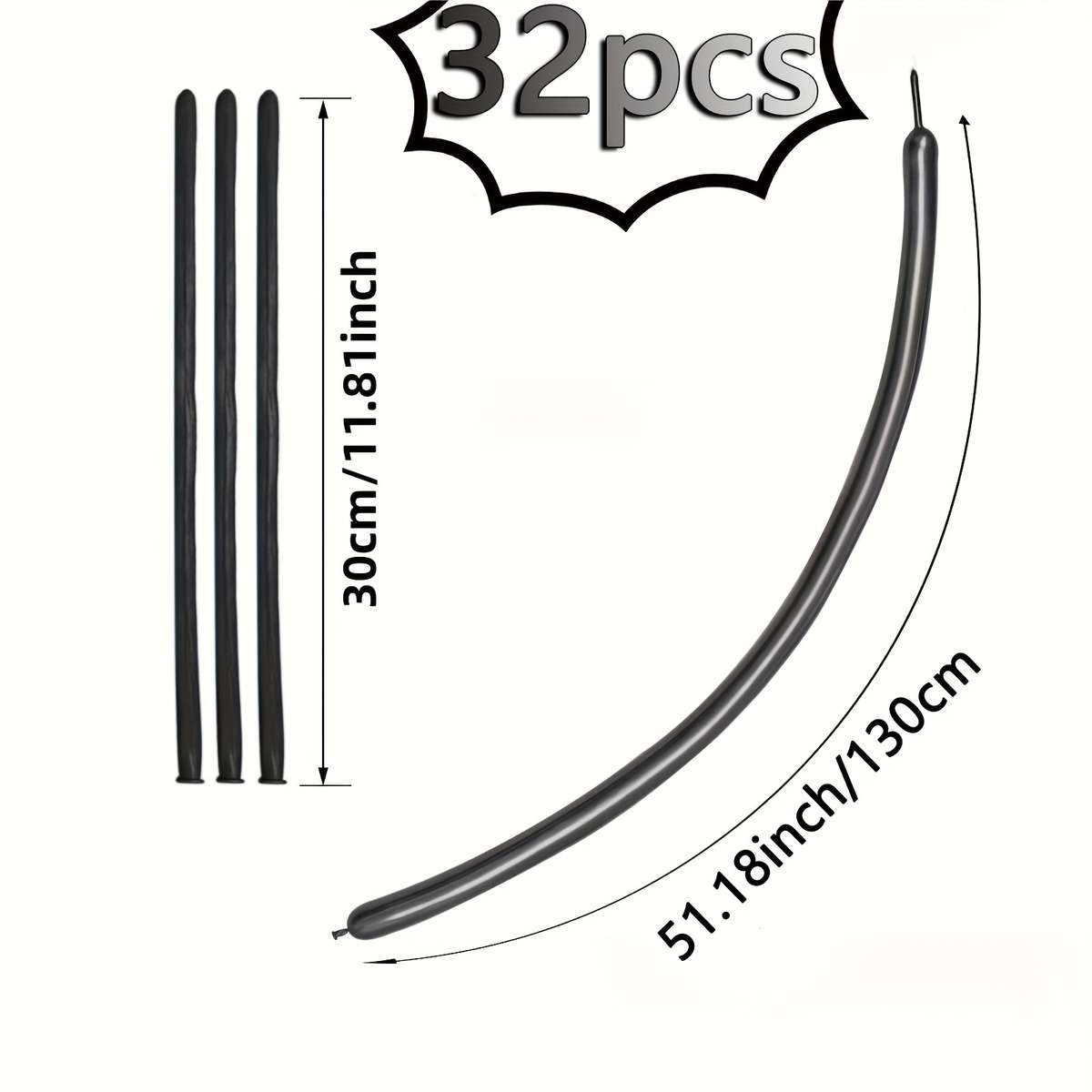 Balloon Items 32 Black Long Balloons