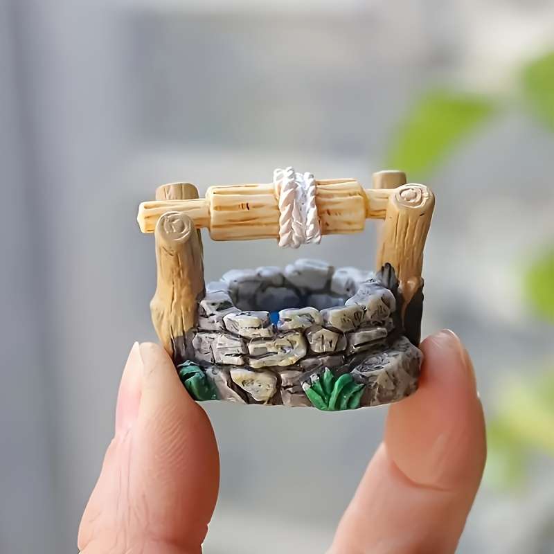 Handmade Resin Mini Fairy Tale Garden Well West Lake Lighthouse Statue Diy
