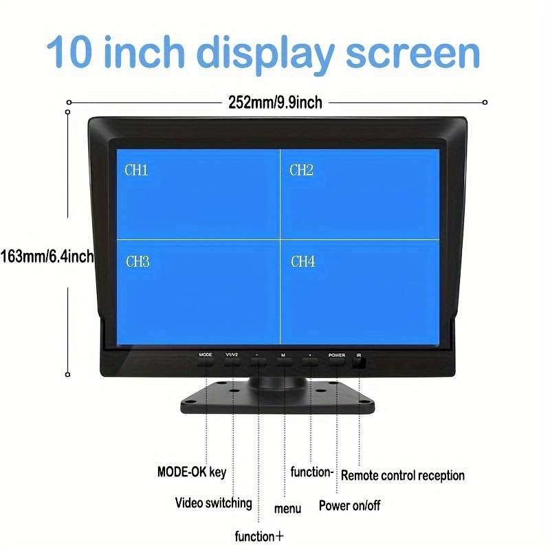 Inch Large Screen Channel Monitoring Dash Cam Featuring Memory Reversing Backup