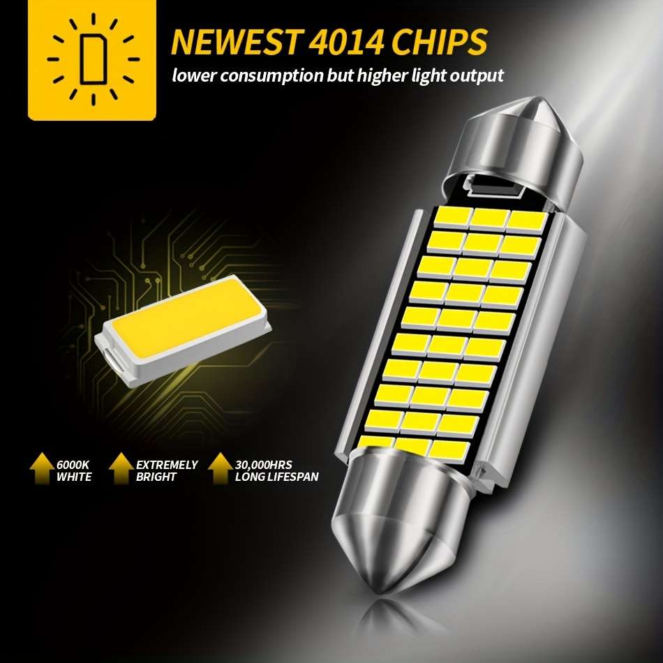 Car Lights Items 2Pcs 4014 27Smd 36Mm white