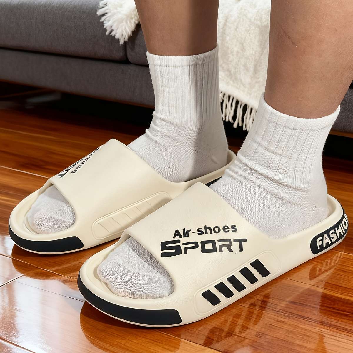 Men Slippers Summer Style White Size Uk 7.5