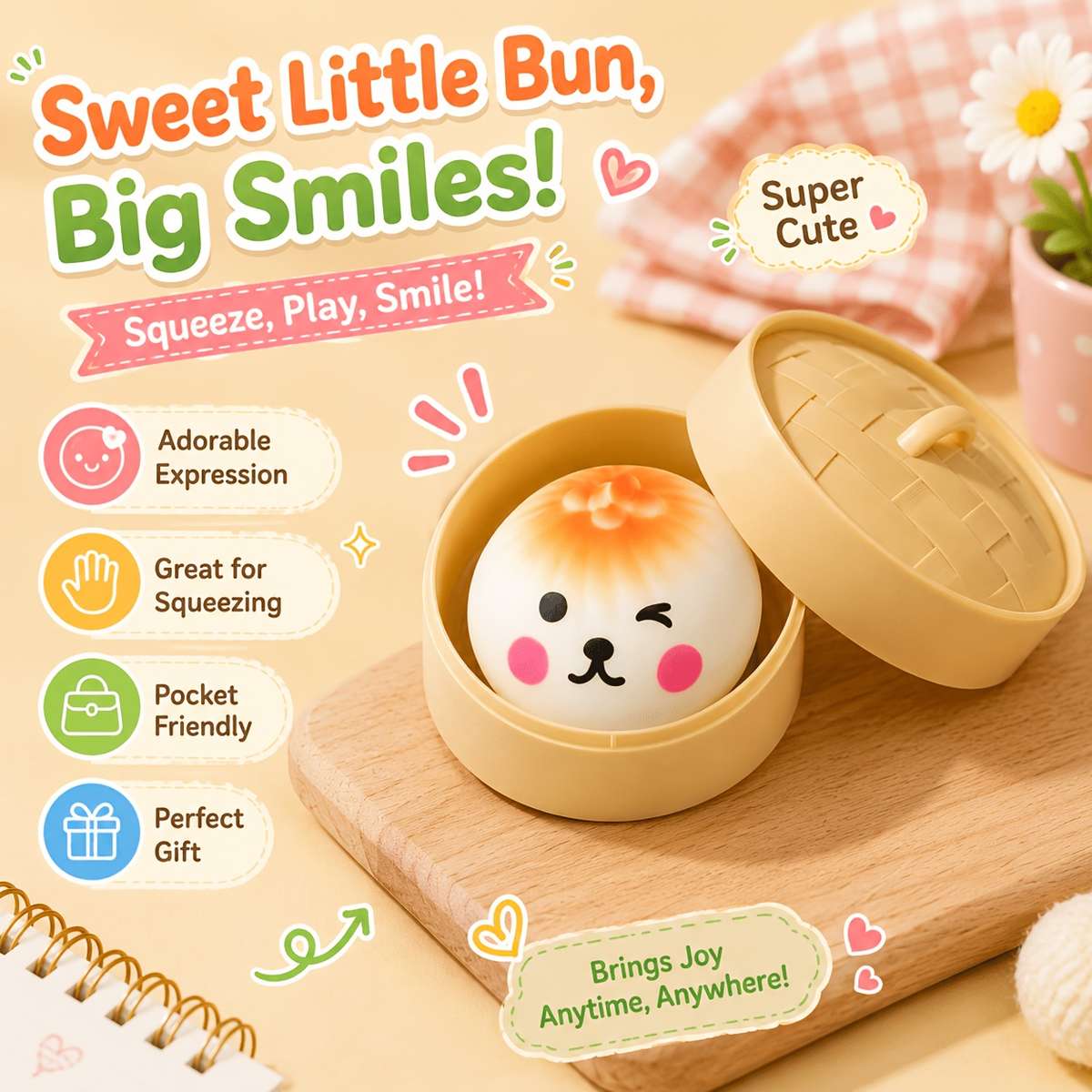 Squeezable Toys Color Baozi Steaming Basket Lid