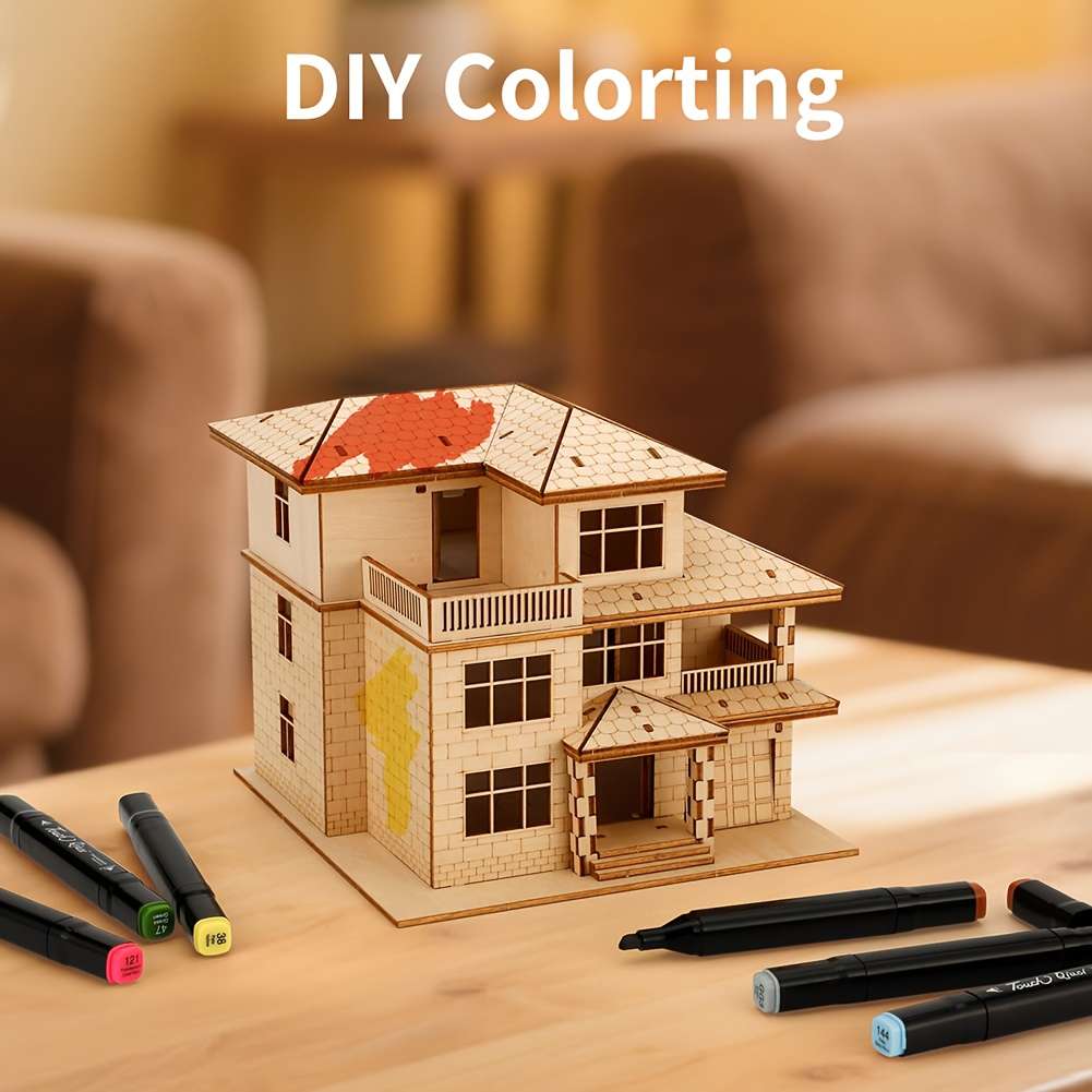 Building Toy Architectural Model Toy Set Model Three Story Villa