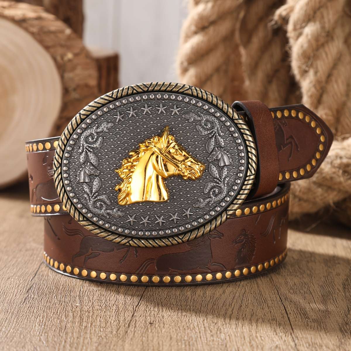 Belt Color Camel Bronze Colored Buckle Size 120Cm 47.2Inch