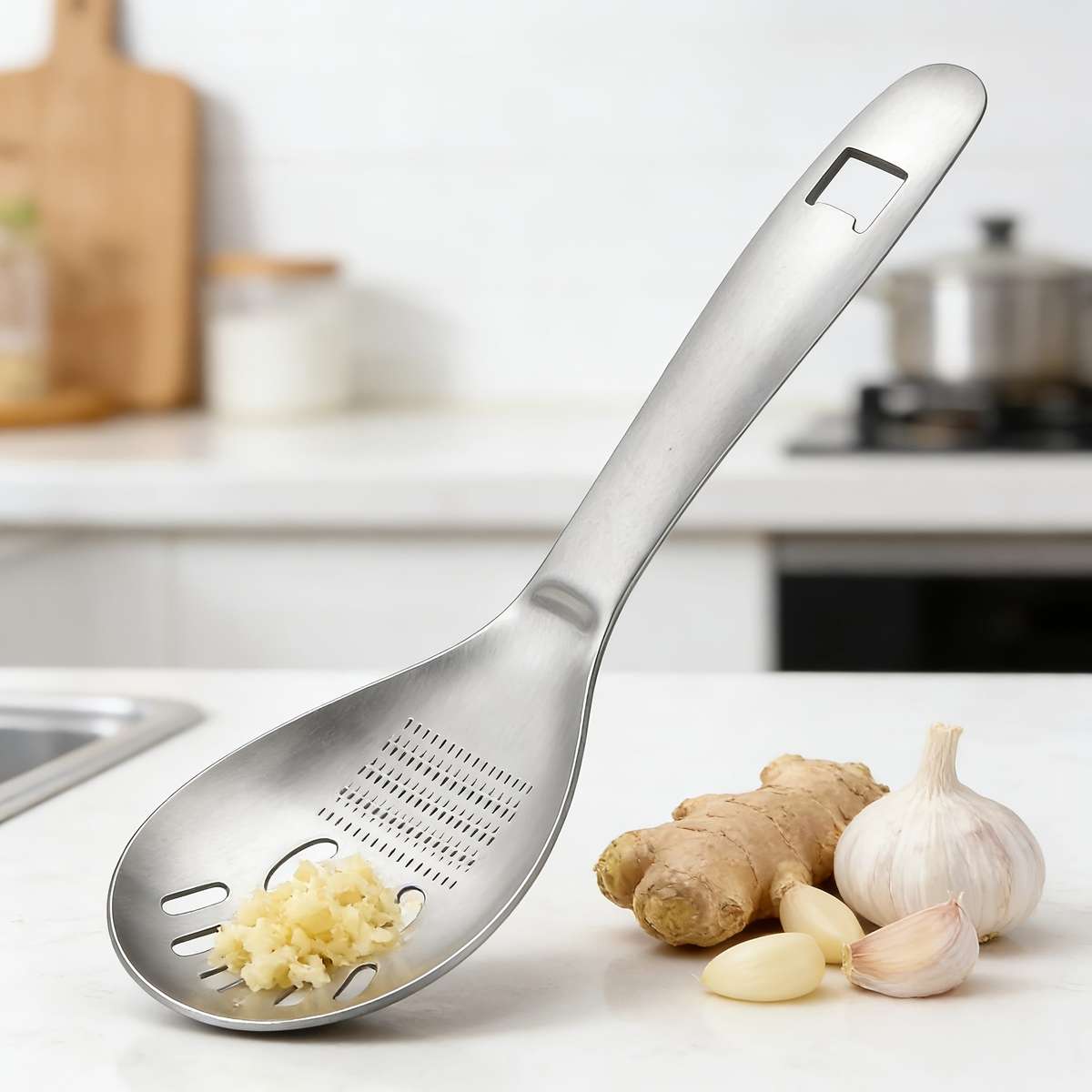 Kitchenware Applicable People 4 In 1 Garlic Grinding Spoon