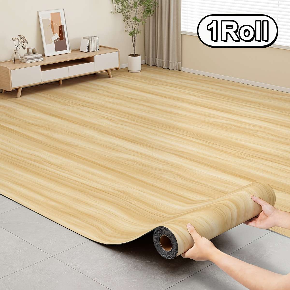 Self Adhesive Floor Stickers Oak Grain 1 Roll 30Cm*300Cm