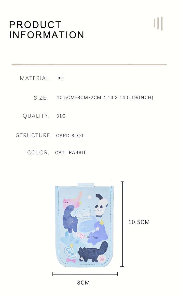 Stylish Convenience Cute Cartoon Multi-Card Id Holder Large Capacity Ultra-Thin Anti-Dema