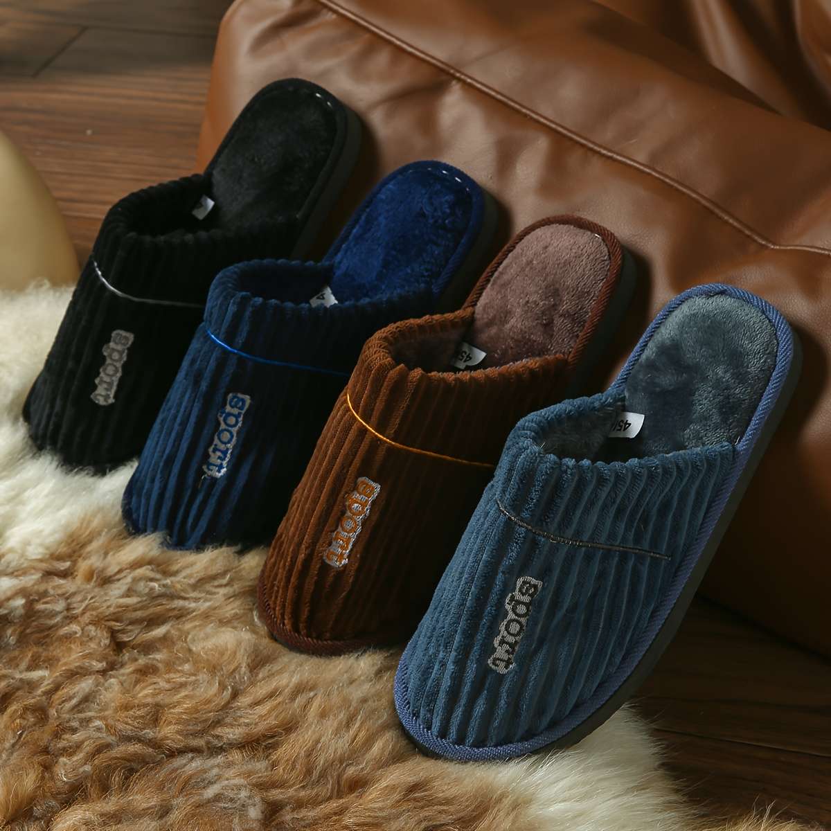 Cotton Slippers Color Coffee Color Sizeuk 9.5-10