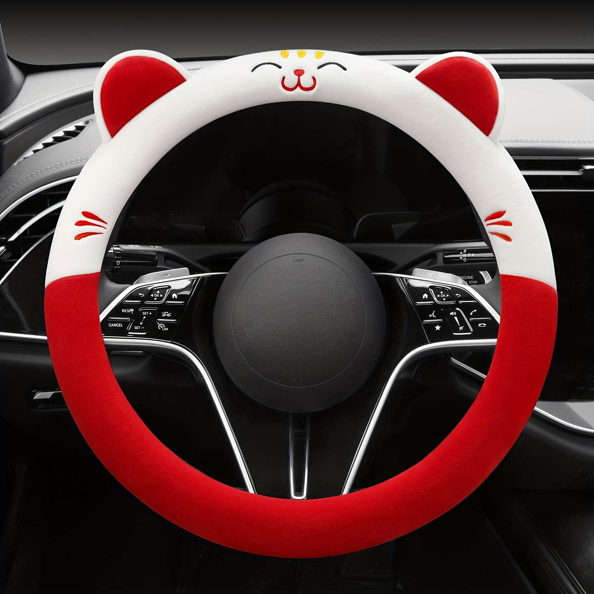 Car Steering Wheel Cover Kitten Blue