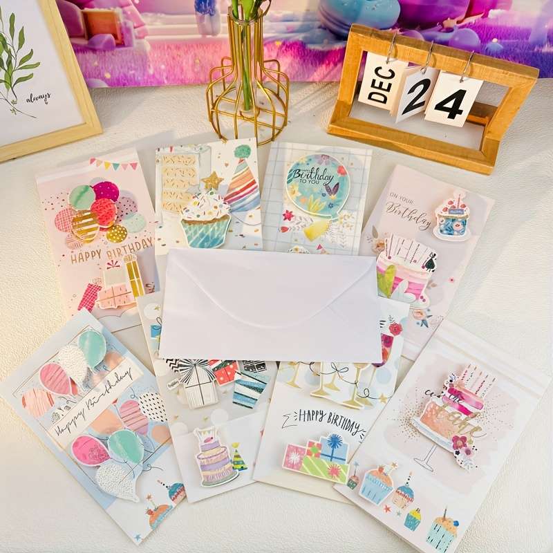 Greeting Cards Style 8 Elegant 3D Birthday Cake Cards