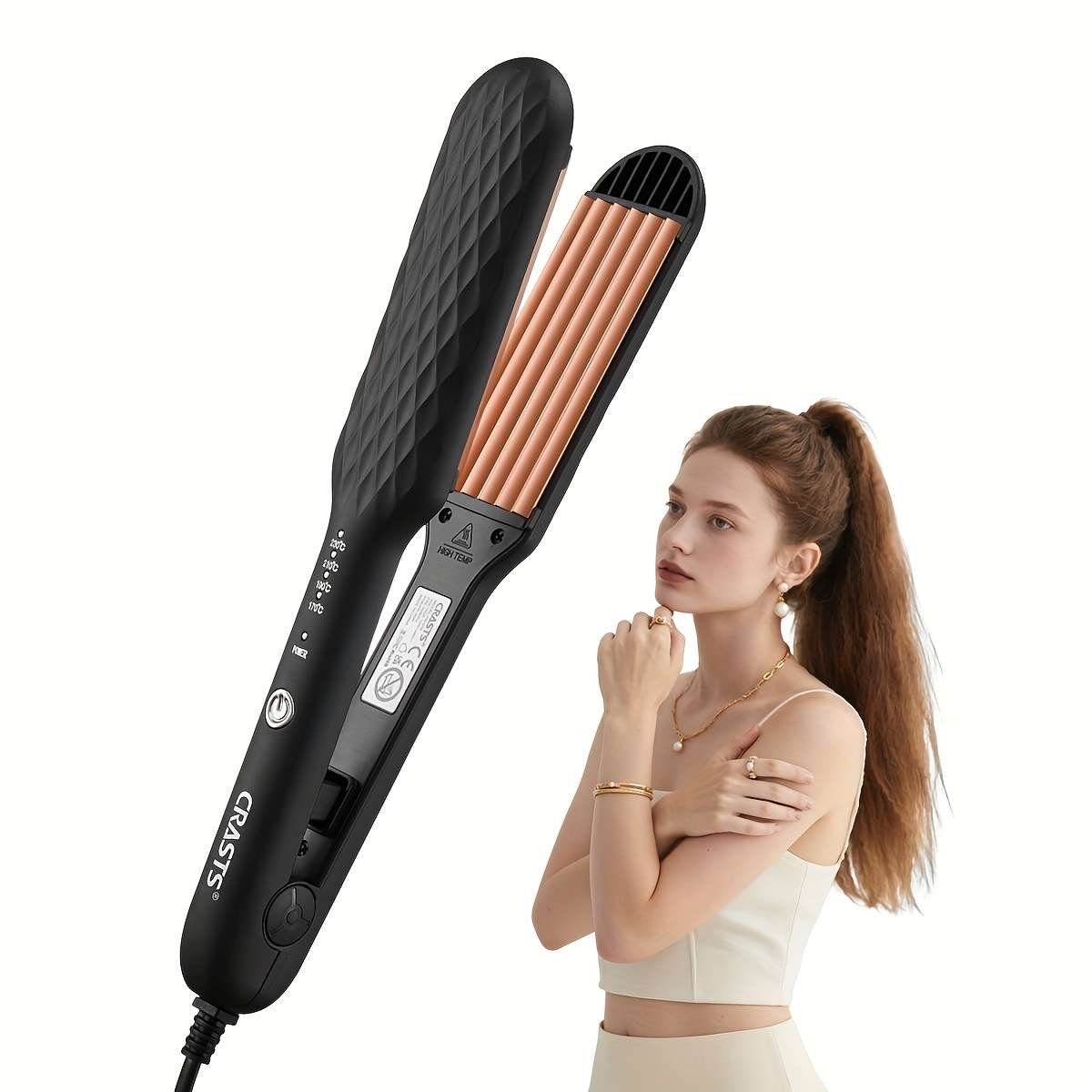 Curling Iron Color Black  Comb