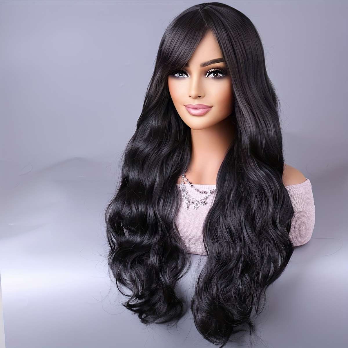Women S Wigs Black Hair Length81.28Cm