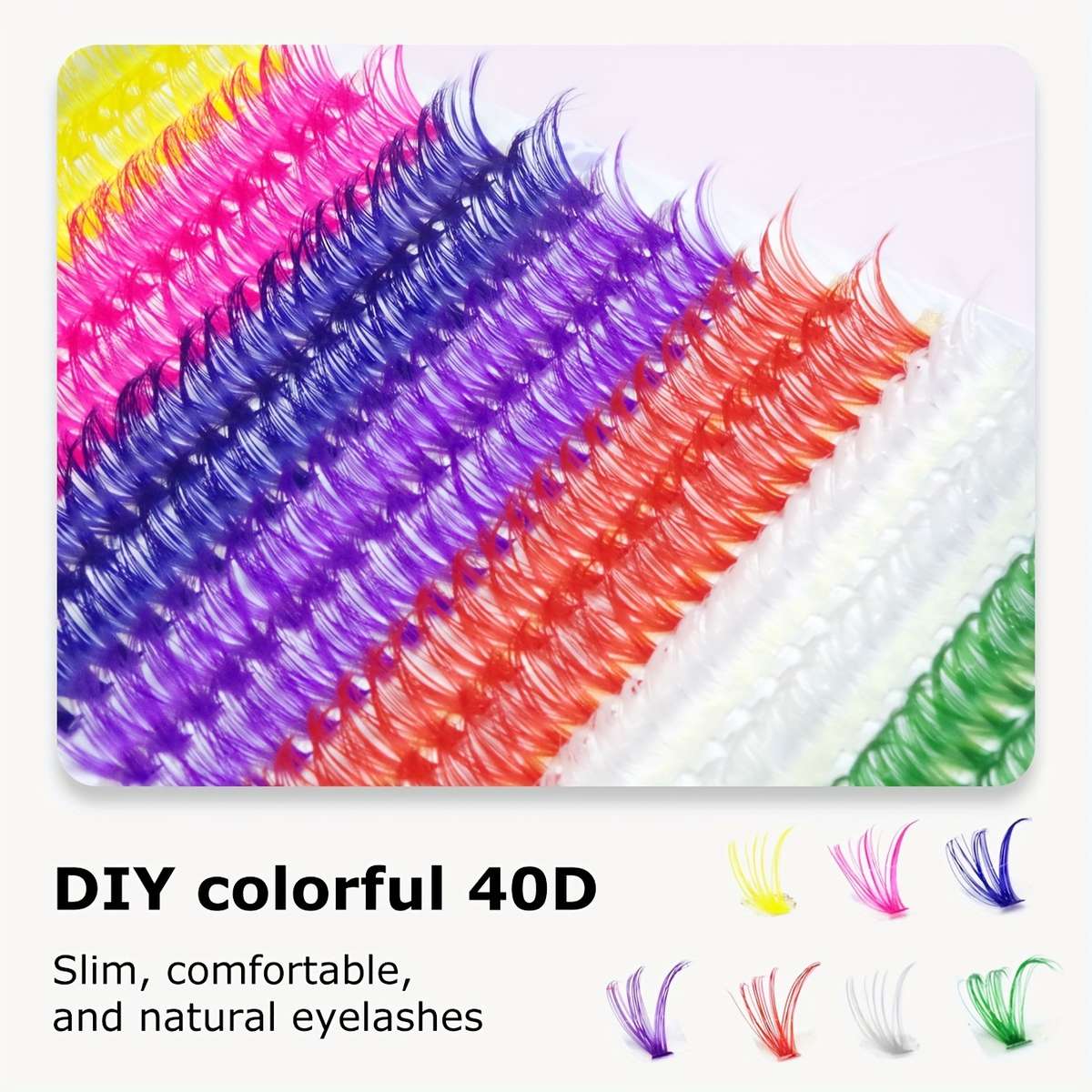 280 Clusters 3d D Curl Lash Extensions Color Multi 16mm