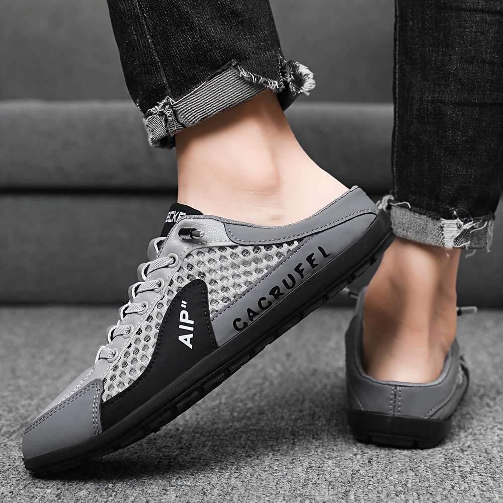 Men Slippers Summer Style Grey Size Uk 7