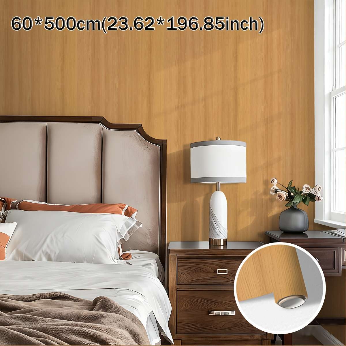 Self Adhesive Floor Stickers 60*500Cm23.62*196.85Inch Yellow Bush Pattern