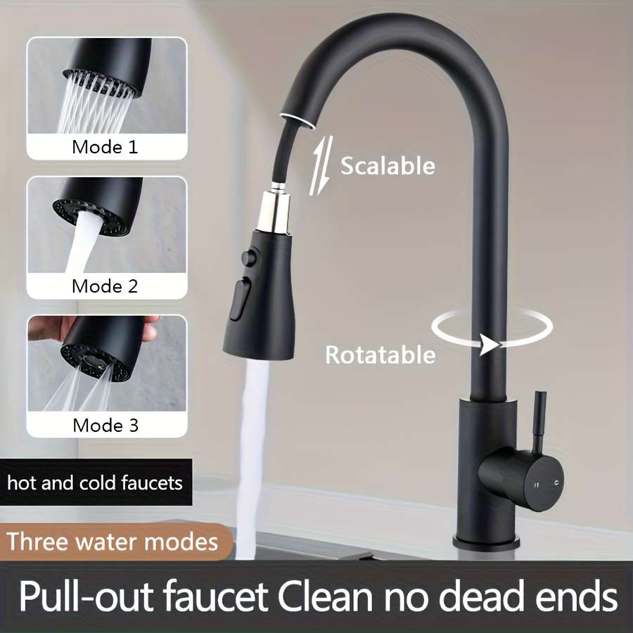 Faucet Upgraded 3 Speed Black With G1 2 Pipe