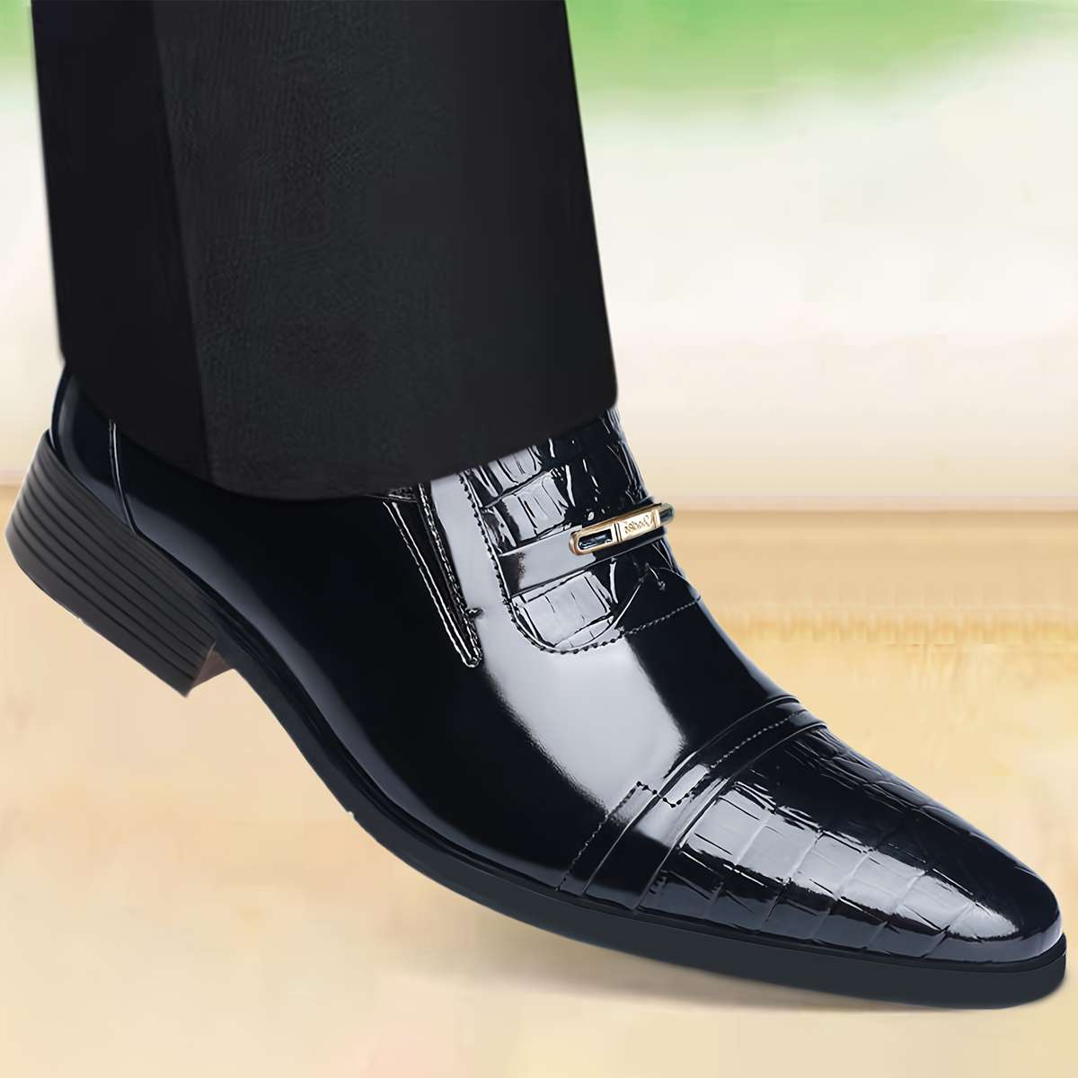 Mens Leather Shoes Color Black Sizeuk 8