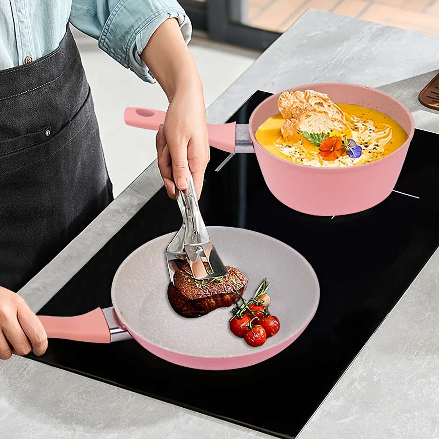 Frying Pan Color Pink  3Piece Set