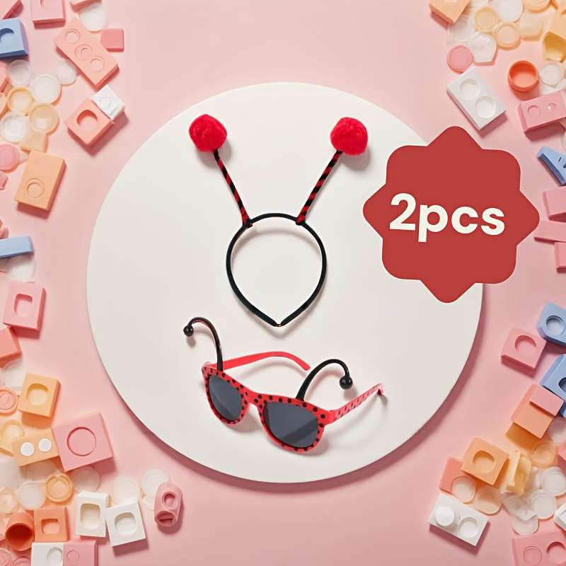 Kids Glasses Style 2Pcs Small Ladybug Set